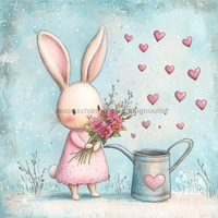 Thumbnail for Easter Sign, Bunny Hearts,, DCO-12646, Sign For Wreath, 10x10