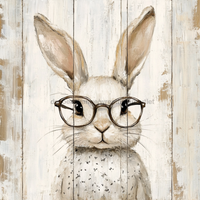 Thumbnail for Easter Sign, Bunny in Glasses,, DCO-12648, Sign For Wreath, 10x10