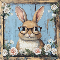 Thumbnail for Easter Sign, Bunny in Glasses,, DCO-12664, Sign For Wreath, 10x10