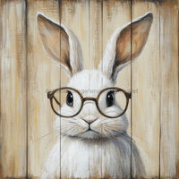 Thumbnail for Easter Sign, Bunny in Glasses,, DCO-12679, Sign For Wreath, 10x10