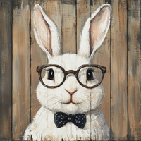 Thumbnail for Easter Sign, Bunny in Glasses,, DCO-12680, Sign For Wreath, 10x10