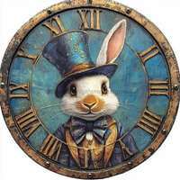 Thumbnail for Easter Sign, Bunny in Top Hat,, DCO-12640, Sign For Wreath, 10
