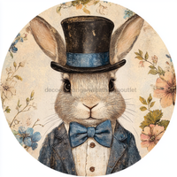 Thumbnail for Easter Sign, Bunny in Top Hat,, DCO-12818, Sign For Wreath, 10