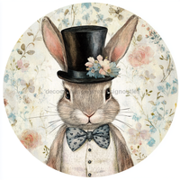Thumbnail for Easter Sign, Bunny in Top Hat, DCO-12824, Sign For Wreath, 10