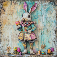 Thumbnail for Easter Sign, Cute Bunny,, DCO-12752, Sign For Wreath, 10x10