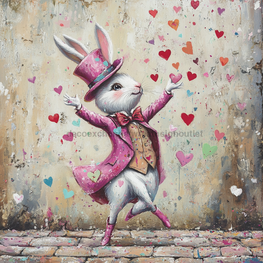 Easter Sign, Cute Bunny,, DCO-12767, Sign For Wreath, 10x10" Metal Sign