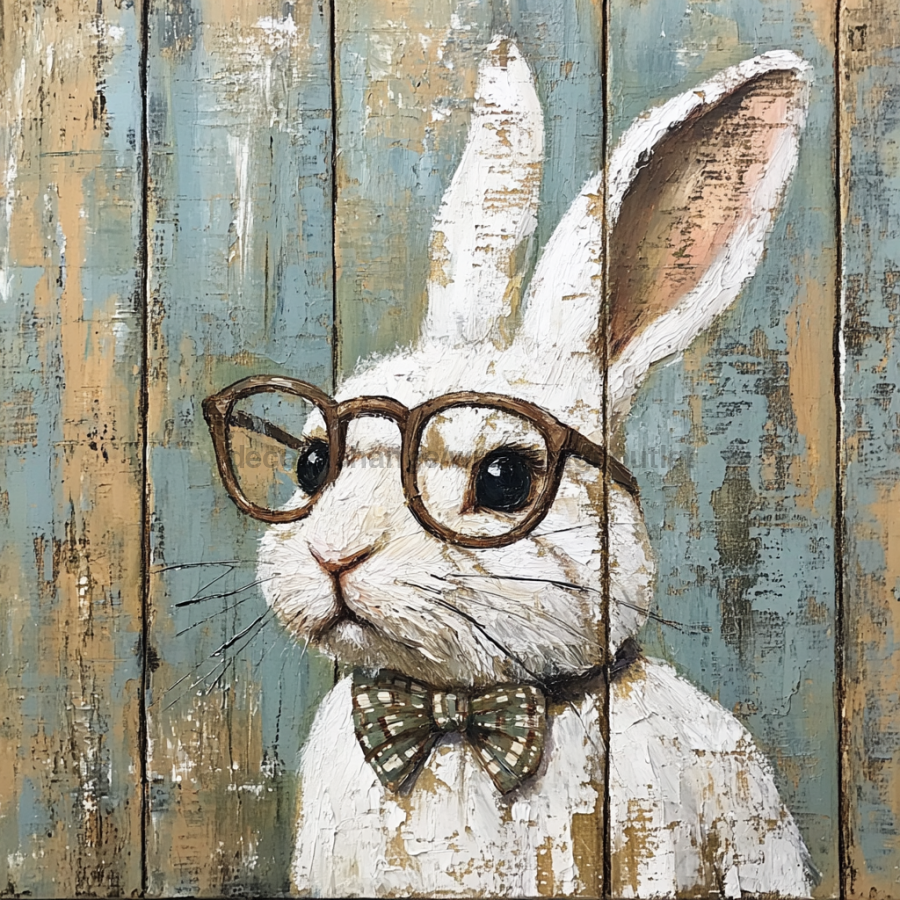 Easter Sign, Cute Bunny,, DCO-12770, Sign For Wreath, 10x10" Metal Sign