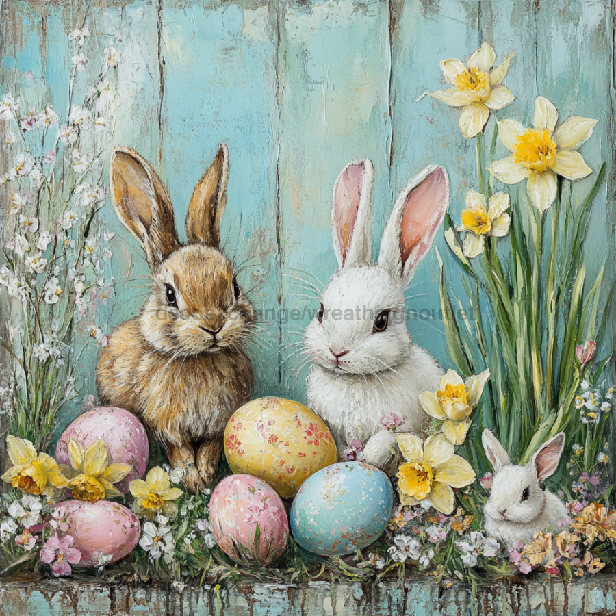 Easter Sign, Easter Florals,, DCO-12793, Sign For Wreath, 10x10" Metal Sign