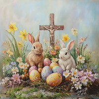 Thumbnail for Easter Sign, Easter Florals,, DCO-12800, Sign For Wreath, 10x10
