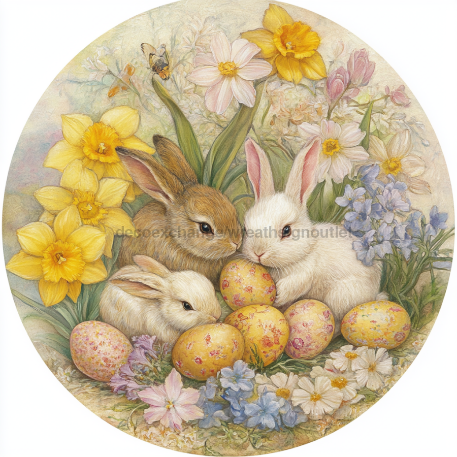 Easter Sign, Easter Florals,, DCO-12812, Sign For Wreath, 10" Metal Sign