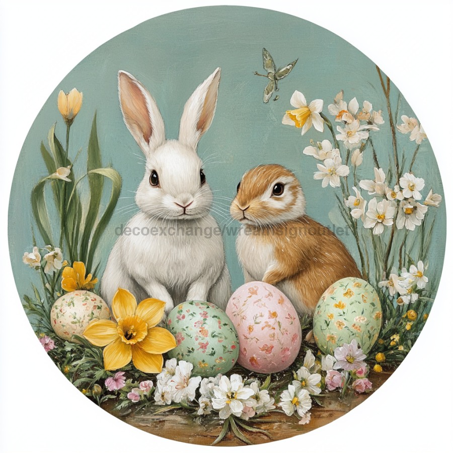 Easter Sign, Easter Florals,, DCO-12815, Sign For Wreath, 10" Metal Sign