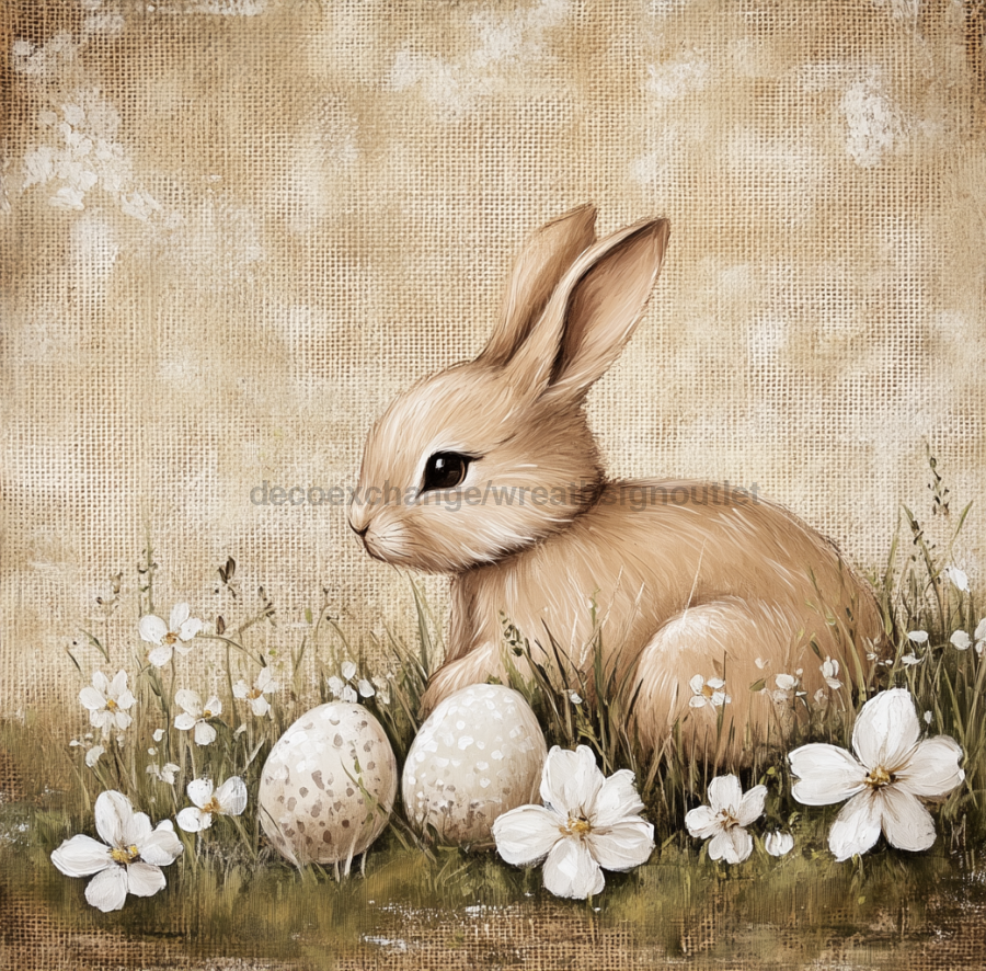 Easter Sign, Natural Easter Sign, DCO-12647, Sign For Wreath, 10x10" Metal Sign