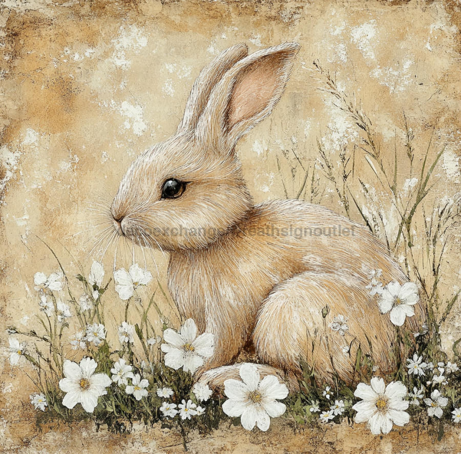 Easter Sign, Natural Easter Sign, DCO-12921, Sign For Wreath, 10x10" Metal Sign