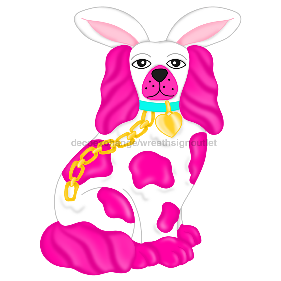 Easter Pink Dog 22" Door Hanger - CR-W-160-DH