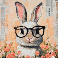 Thumbnail for Easter Sign, Rabbit Sign, DCO-02431, Sign For Wreath, 10x10 Metal Sign