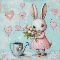 Thumbnail for Easter Sign, Rabbit Sign, DCO-02432, Sign For Wreath, 10x10 Metal Sign