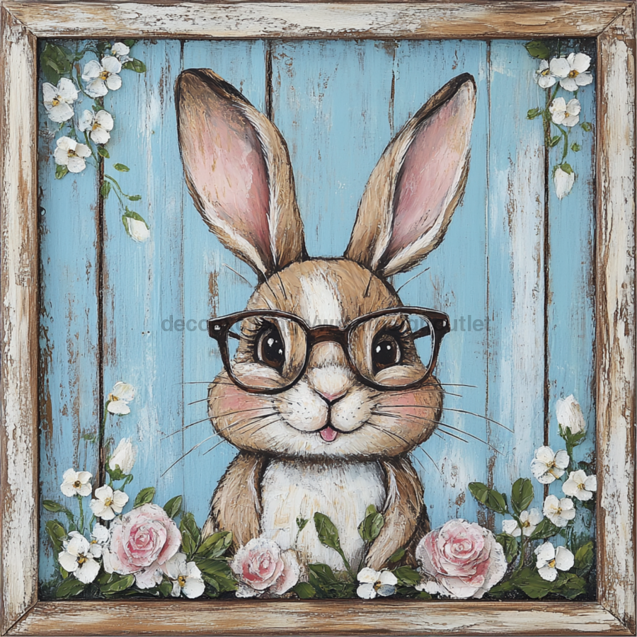 Easter Sign, Rabbit Sign, DCO-02438, Sign For Wreath, 10x10 Metal Sign ...