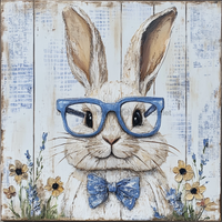 Thumbnail for Easter Sign, Rabbit Sign, DCO-02441, Sign For Wreath, 10x10 Metal Sign