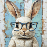 Thumbnail for Easter Sign, Rabbit Sign, DCO-02442, Sign For Wreath, 10x10 Metal Sign