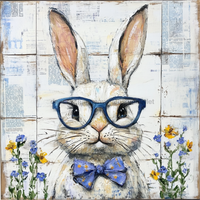 Thumbnail for Easter Sign, Rabbit Sign, DCO-02445, Sign For Wreath, 10x10 Metal Sign