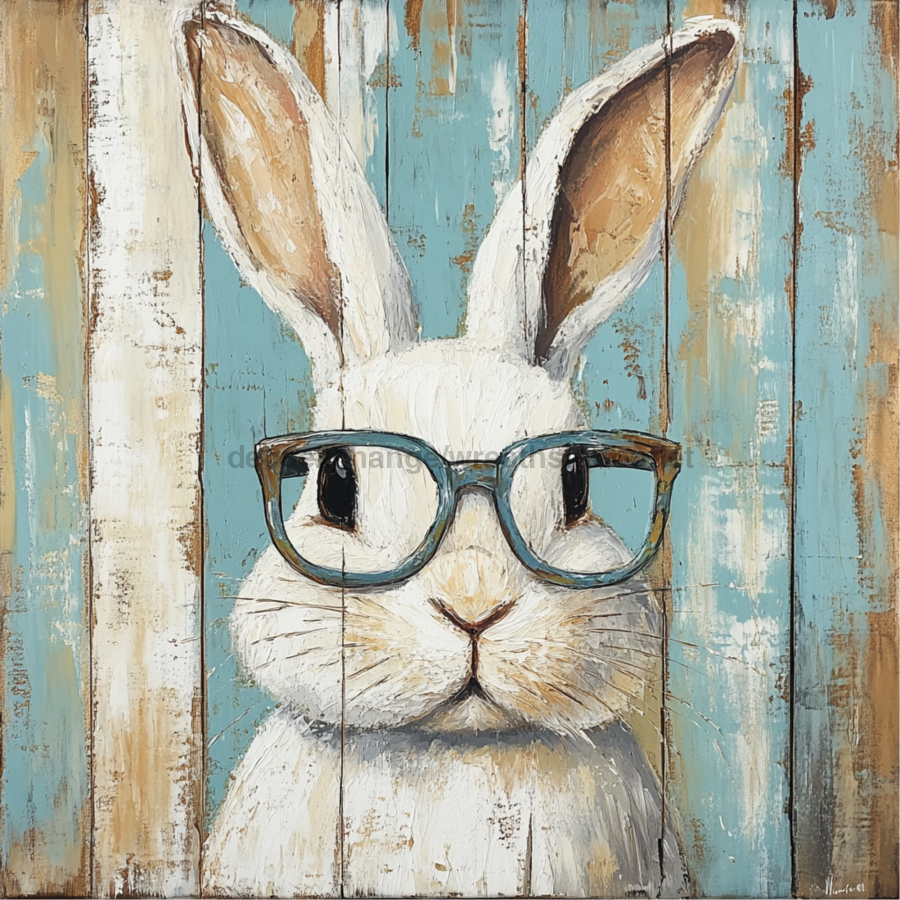 Easter Sign, Rabbit Sign, DCO-02448, Sign For Wreath, 10x10 Metal Sign