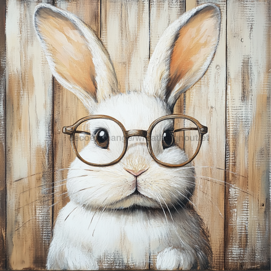 Easter Sign, Rabbit Sign, DCO-02456, Sign For Wreath, 10x10 Metal Sign