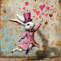 Thumbnail for Easter Sign, Rabbit Sign, DCO-02457, Sign For Wreath, 10x10 Metal Sign