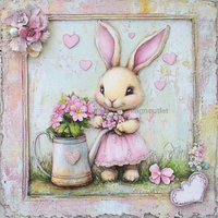 Thumbnail for Easter Sign, Rabbit Sign, DCO-02464, Sign For Wreath, 10x10 Metal Sign