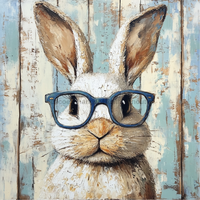 Thumbnail for Easter Sign, Rabbit Sign, DCO-02472, Sign For Wreath, 10x10 Metal Sign
