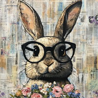 Thumbnail for Easter Sign, Rabbit Sign, DCO-02474, Sign For Wreath, 10x10 Metal Sign