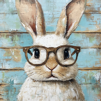 Thumbnail for Easter Sign, Rabbit Sign, DCO-02479, Sign For Wreath, 10x10 Metal Sign