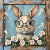 Thumbnail for Easter Sign, Rabbit Sign, DCO-02480, Sign For Wreath, 10x10 Metal Sign