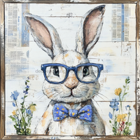 Thumbnail for Easter Sign, Rabbit Sign, DCO-02481, Sign For Wreath, 10x10 Metal Sign
