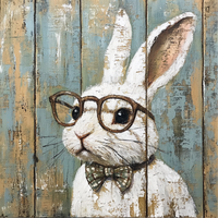 Thumbnail for Easter Sign, Rabbit Sign, DCO-02482, Sign For Wreath, 10x10 Metal Sign