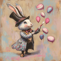 Thumbnail for Easter Sign, Rabbit Sign, DCO-02483, Sign For Wreath, 10x10 Metal Sign