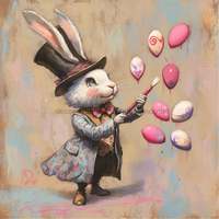 Thumbnail for Easter Sign, Rabbit Sign, DCO-02484, Sign For Wreath, 10x10 Metal Sign