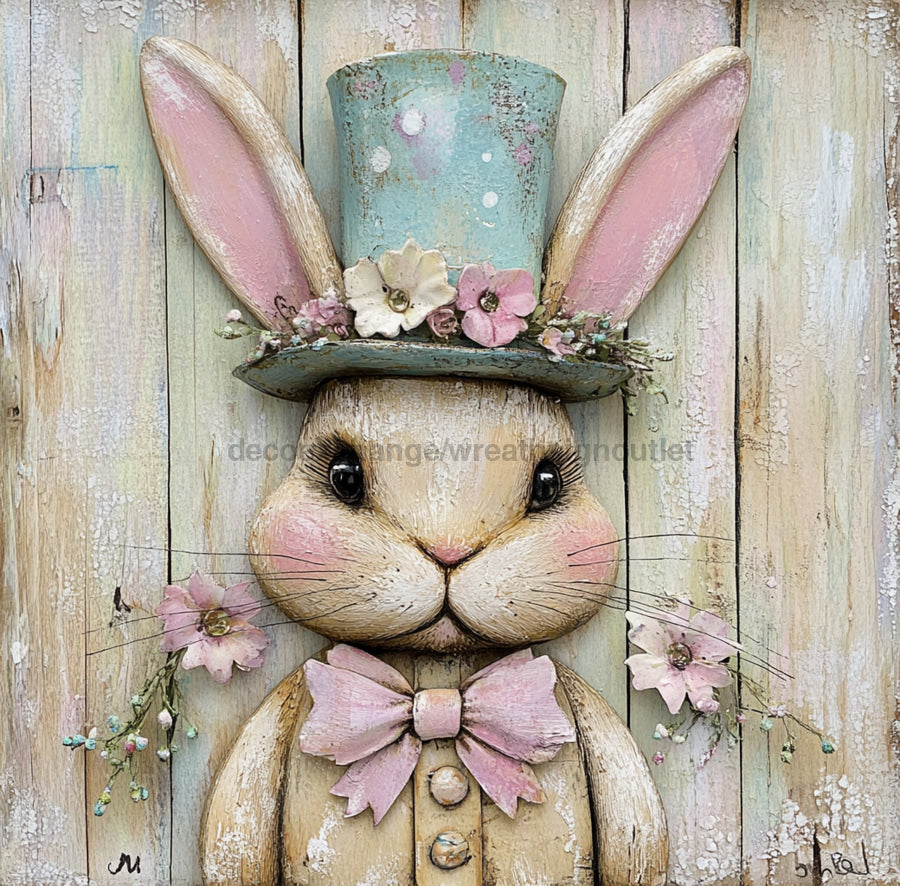 Easter Sign, Rabbit Sign, DCO-02492, Sign For Wreath, 10x10 Metal Sign ...