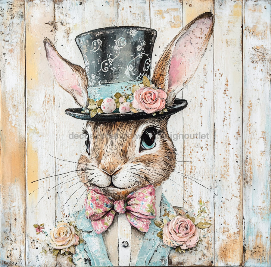 Easter Sign, Rabbit Sign, DCO-02493, Sign For Wreath, 10x10 Metal Sign ...