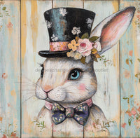 Thumbnail for Easter Sign, Rabbit Sign, DCO-02494, Sign For Wreath, 10x10 Metal Sign