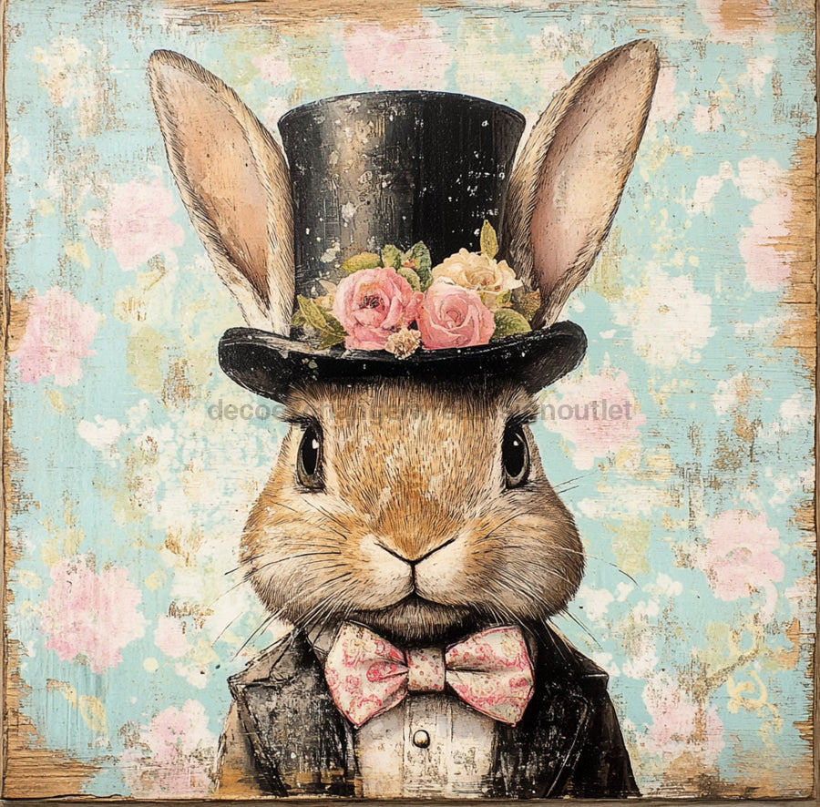 Easter Sign, Rabbit Sign, DCO-02495, Sign For Wreath, 10x10 Metal Sign ...