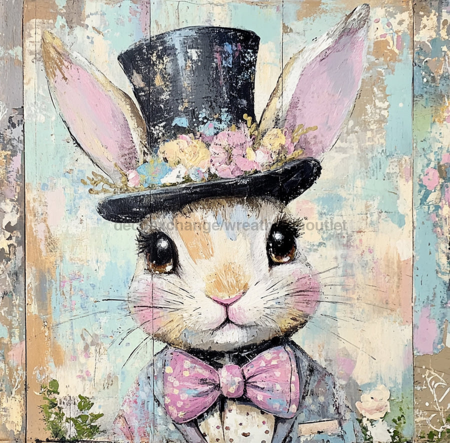 Easter Sign, Rabbit Sign, DCO-02496, Sign For Wreath, 10x10 Metal Sign ...