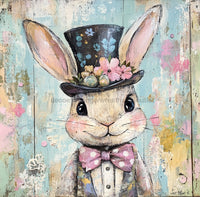Thumbnail for Easter Sign, Rabbit Sign, DCO-02498, Sign For Wreath, 10x10 Metal Sign