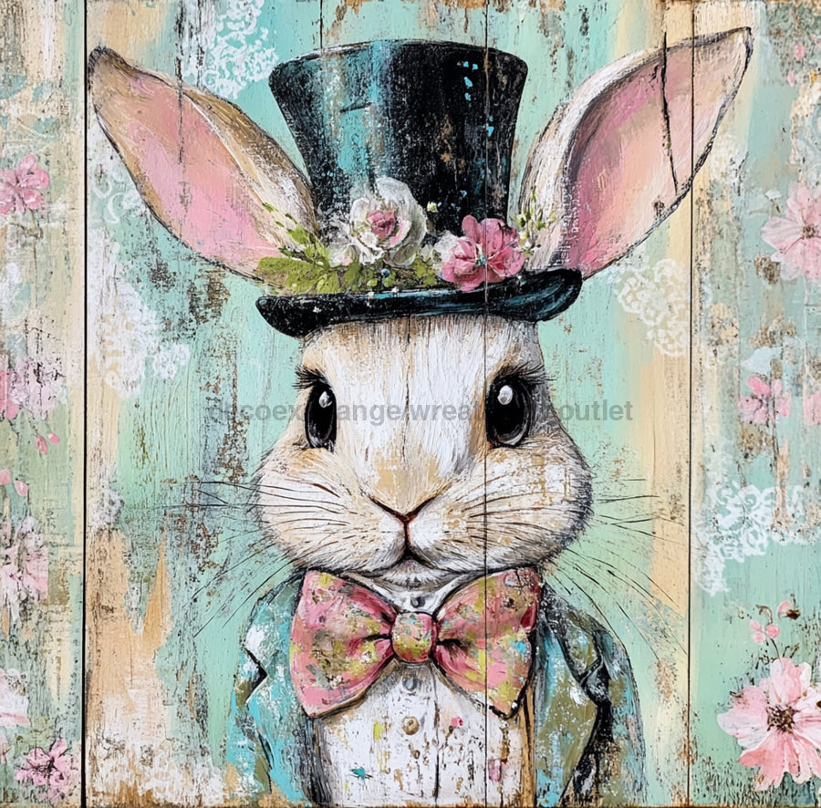 Easter Sign, Rabbit Sign, DCO-02499, Sign For Wreath, 10x10 Metal Sign ...