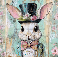 Thumbnail for Easter Sign, Rabbit Sign, DCO-02499, Sign For Wreath, 10x10 Metal Sign