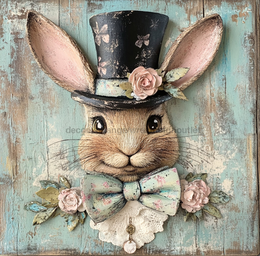 Easter Sign, Rabbit Sign, DCO-02501, Sign For Wreath, 10x10 Metal Sign ...
