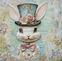 Thumbnail for Easter Sign, Rabbit Sign, DCO-02507, Sign For Wreath, 10x10 Metal Sign