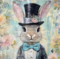 Thumbnail for Easter Sign, Rabbit Sign, DCO-02508, Sign For Wreath, 10x10 Metal Sign