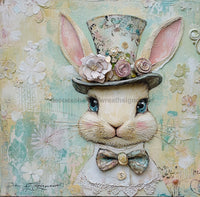 Thumbnail for Easter Sign, Rabbit Sign, DCO-02509, Sign For Wreath, 10x10 Metal Sign