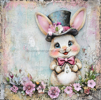 Thumbnail for Easter Sign, Rabbit Sign, DCO-02519, Sign For Wreath, 10x10 Metal Sign