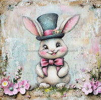 Thumbnail for Easter Sign, Rabbit Sign, DCO-02520, Sign For Wreath, 10x10 Metal Sign
